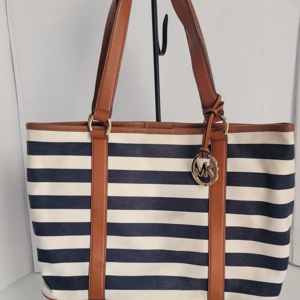 MICHAEL KORS STRIPED CANVAS BAG